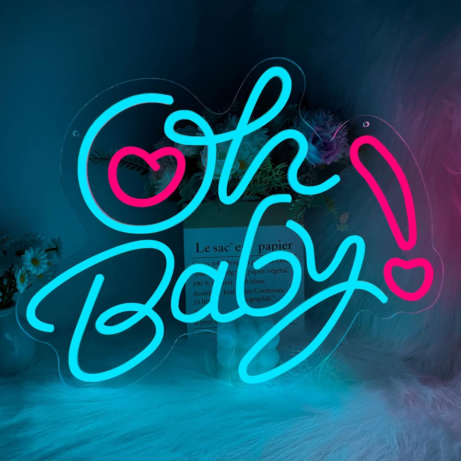 Baby Nursery Wall Lights - Insegna LED Neon 'Oh Baby' a