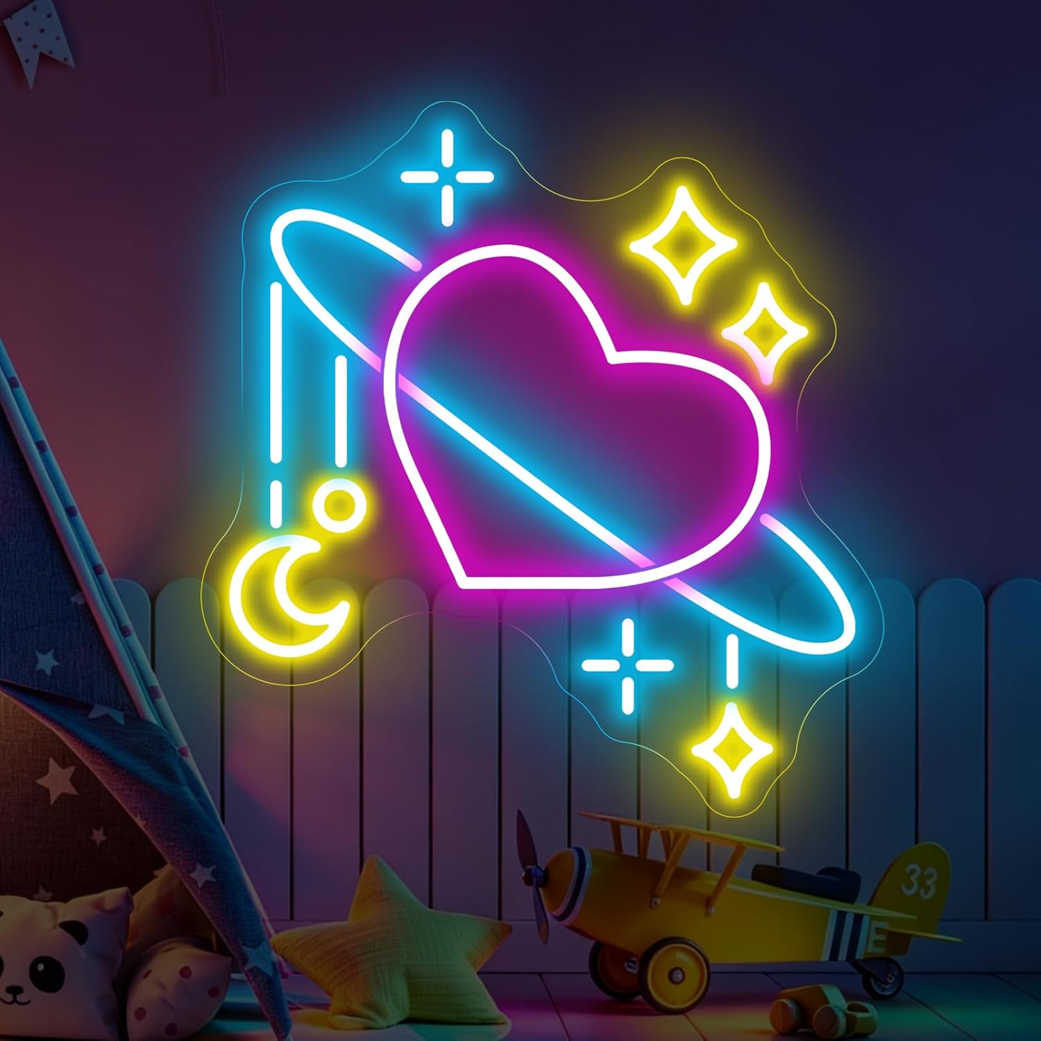 Insegna al Neon con Pianeti e  - Baby Nursery Wall Lights recensione e prezzo