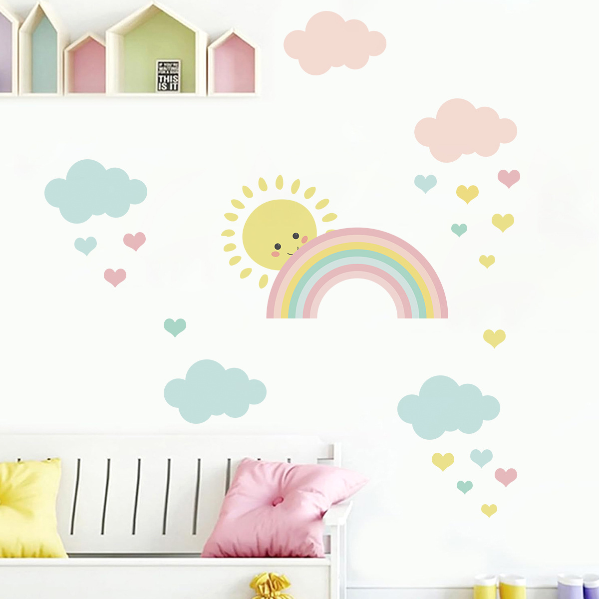 Adesivi Murali con Sole, Arcob - Baby Nursery Decor Girl recensione e prezzo